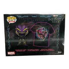 Authentic WAKANDA FOREVER (Black Light) Funko Pop & T-shirt BLACK PANTHER Target Exclusive with (SPECIAL EDITION) Sticker! Size SMALL