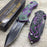 TAC FORCE Black/Purple Fantasy Dragon Outdoor Tactical Rescue Pocket Knife