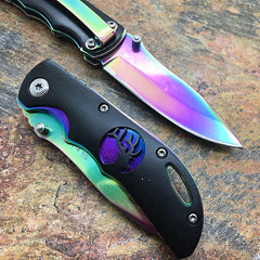 Elk Ridge Small Folding Rainbow Blade Black Handle Gentleman's Pocket Knife