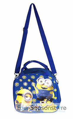Minion Bob Kevin Stuart Shoulder Strap Royal Blue Insulated Lunch Box Bag