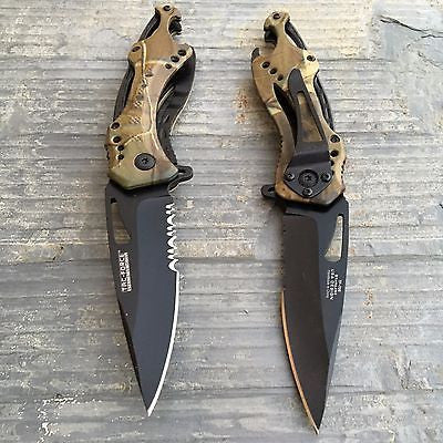 Tac Force Assisted Open Green Camo Tatical Outdoor Hunting Pocket Knife