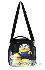 Minion Bob Kevin Stuart Shoulder Strap Black Insulated Lunch Box Bag