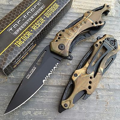 Tac Force Assisted Open Green Camo Tatical Outdoor Hunting Pocket Knife