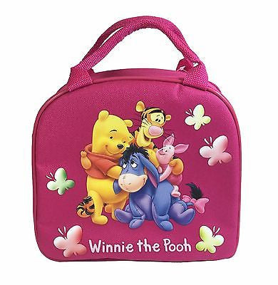 Disney Winnie The Pooh Shoulder Strap Dark Pink Insulated Lunch Box School Bag