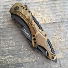 Tac Force Assisted Open Green Camo Tatical Outdoor Hunting Pocket Knife