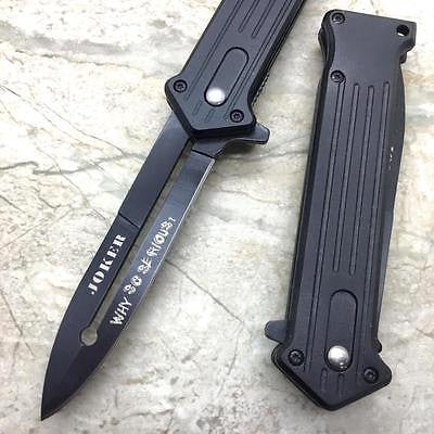 Tac Force Spring Assisted Joker Why So Serious? Camping Outdoor Pocket Knife- BK