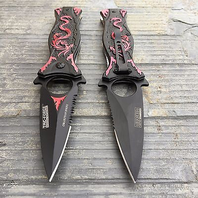 TAC FORCE Red Dragon Folding Outdoor Tactical Rescue Speedster Pocket Knife
