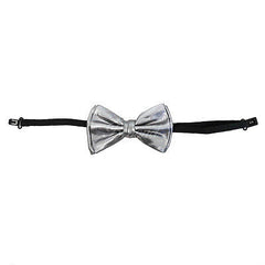 Silver Metallic Bow Tie