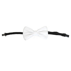White Metallic Bow Tie