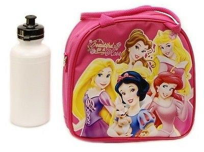 Disney Pincess Bella Ariel Shoulder Strap Lunch Box School Bag - Dark Pink