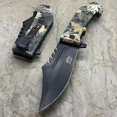 Master USA Ballistic Fall Leave Camo Coated ABS Handle Pocket Camping Knife