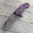 TAC FORCE Black/Purple Fantasy Dragon Outdoor Tactical Rescue Pocket Knife