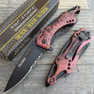 Tac Force Assisted Open Pink/Purple Camo Tatical Outdoor Hunting Pocket Knife