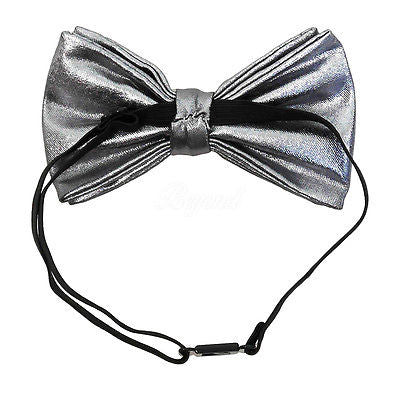 Silver Metallic Bow Tie