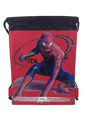MARVELS SPIDERMAN RED DRAWSTRING STRING BACKPACK SCHOOL SPORT GYM TOTE BAG