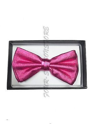 Pink Metallic Bow Tie