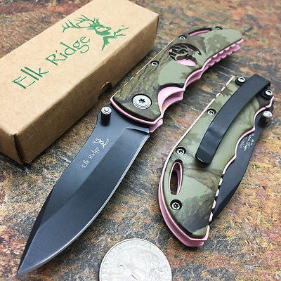 Elk Ridge Small Folding Custom Design Fall Camo Gentleman's Pocket Knife