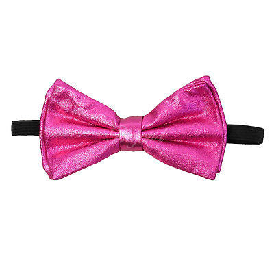 Pink Metallic Bow Tie