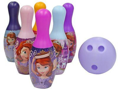 Disney Sofia Bowling Set Toy Game Kids Birthday Gift Toy 6 Pins &1 Ball