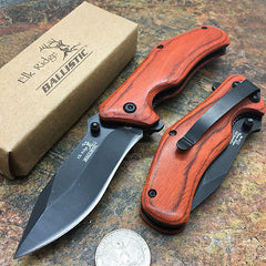 Elk Ridge Liner lock A/O Small Hunting Pocket Knife with Wooden Handle