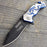 TAC FORCE Silver Laser Blue Fantasy Dragon Outdoor Tactical Rescue Pocket Knife