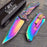 Master Collection Ballistic Rainbow Samurai Sculpted Art Collector Pocket Knife
