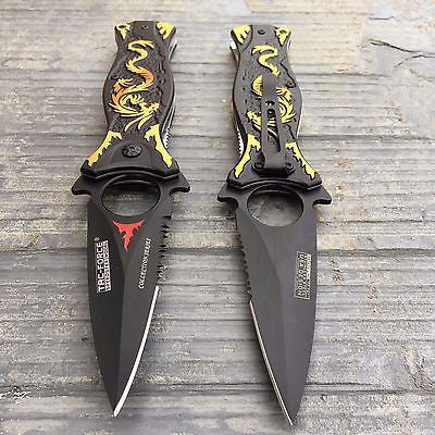 TAC FORCE Gold Dragon Folding Outdoor Tactical Rescue Speedster Pocket Knife