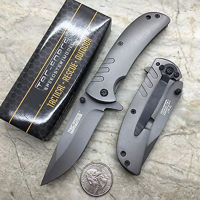 Tac Force Assisted Open Grey Ti-Coating Stainless Small Hunting Camping Pocket