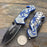 Tac Force Gray Aluminum Handle w/ Blue Dragon Small Spring Assisted Knife