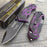 TAC FORCE Black/Purple Fantasy Dragon Outdoor Tactical Rescue Pocket Knife