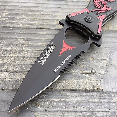 TAC FORCE Red Dragon Folding Outdoor Tactical Rescue Speedster Pocket Knife