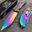 Master Collection Ballistic Rainbow Samurai Sculpted Art Collector Pocket Knife