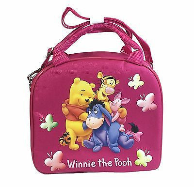 Disney Winnie The Pooh Shoulder Strap Dark Pink Insulated Lunch Box School Bag