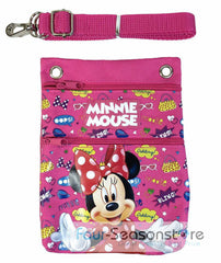 Disney Dark Pink Minnie Mouse Wallet Camera Pouch Bag Purse Shoulder Strap 7.5"
