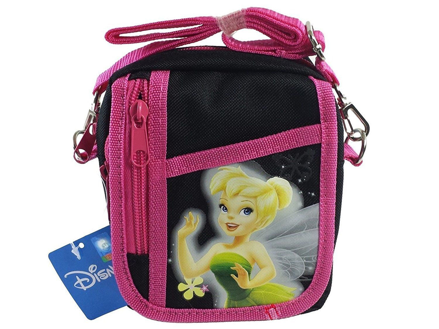 Disney Tinkerbell Black Camera Messenger Cross Shoulder Bag Coin Purse