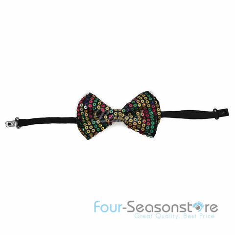 Rainbow Glitter Bow Tie