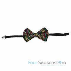 Rainbow Glitter Bow Tie