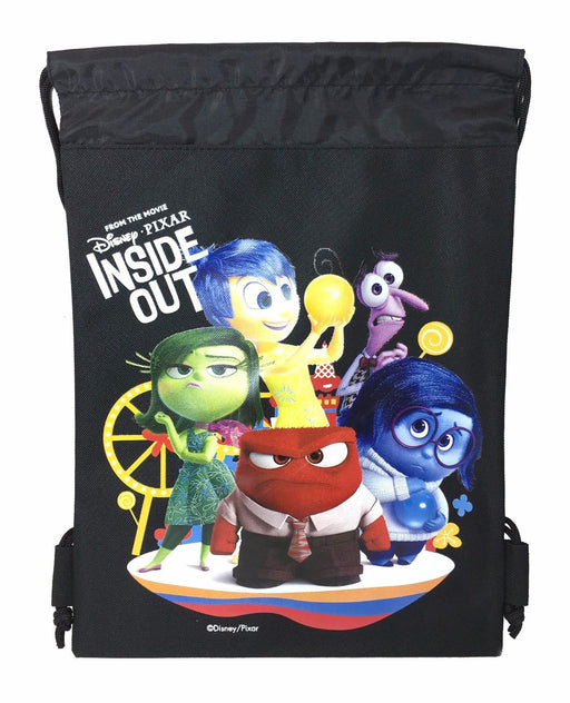 Disney Inside Out The Movie Drawstring Backpack School Black Sport Gym Bag