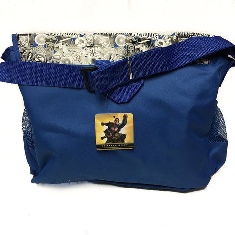 DC Comis Batman vs Superman 16" Large Blue Messenger Backpack School Book Bag
