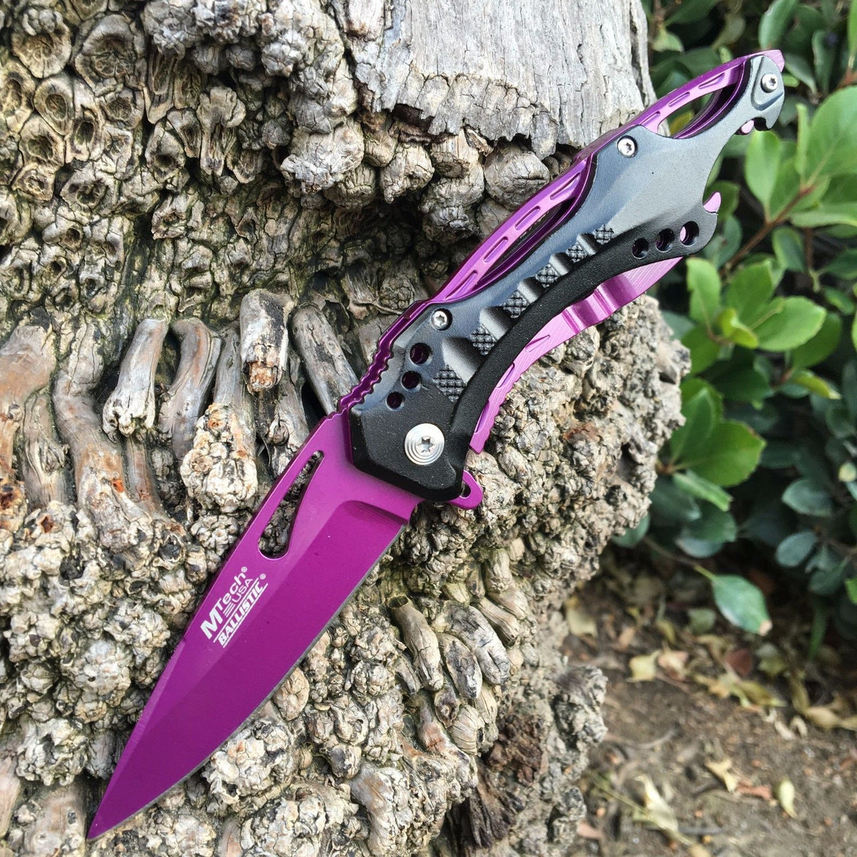 MOON KNIVES MTech USA Purple Blade Hunting Camping Tactical Rescue Pocket  Knife MT-A705PE 