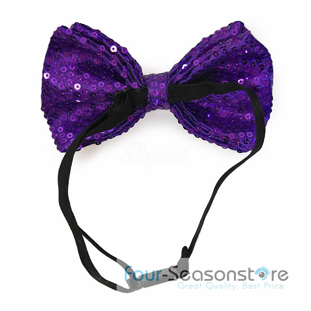 Purple Glitter Bow Tie