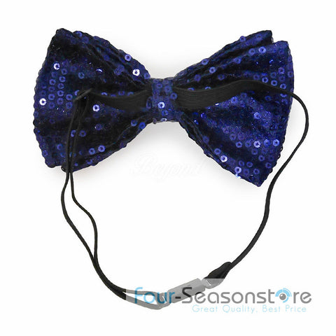 Navy Glitter Bow Tie