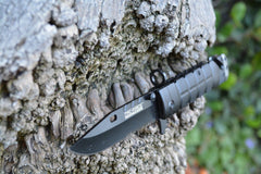 Tac Force Spring Assisted Open Black Bayonet Style Tactical Rescue Pocket Knife