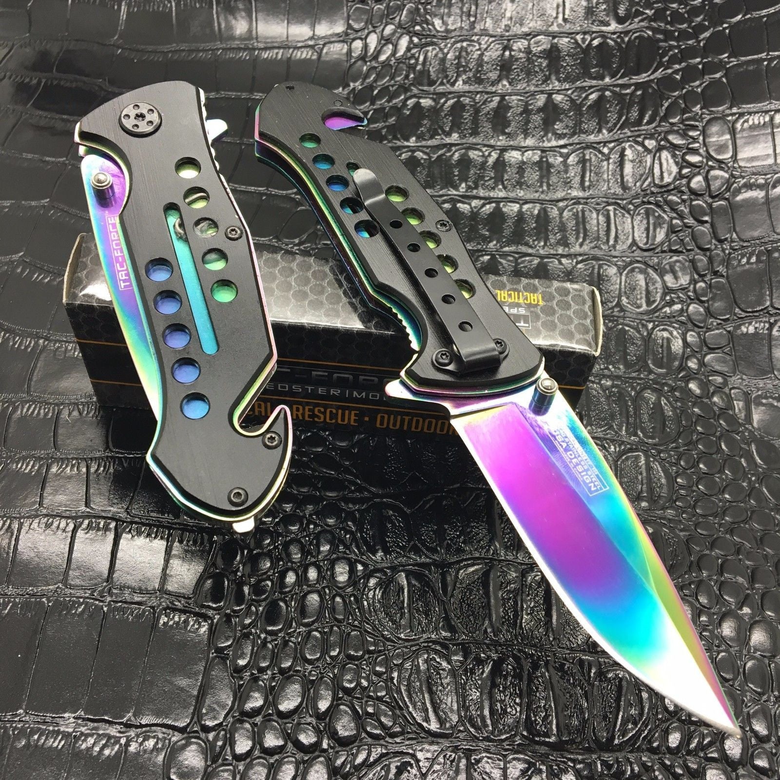 Tac Force Speedster Popular Rainbow Blade Rescue Folding Camping Pocket Knife