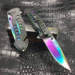 Tac Force Speedster Popular Rainbow Blade Rescue Folding Camping Pocket Knife