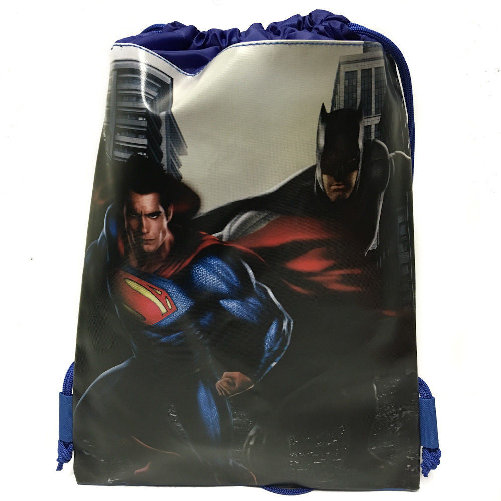 DC Comics Batman vs Superman Blue Drawstring backpack Sport Gym Bag for Kids