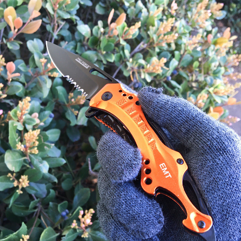 Tac Force Spring Assisted EMT EMS Emergency Rescue Pocket Knife w/ Bottle Opener
