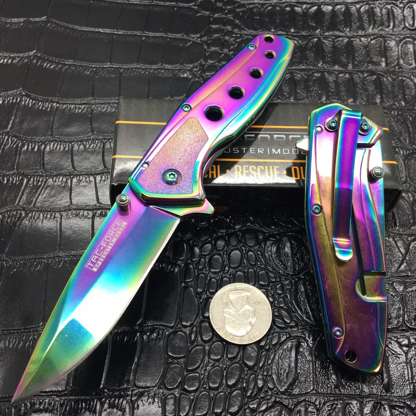 Tac Force All Rainbow Tactical Spring Assisted Small Gentlemen Pocket Knife