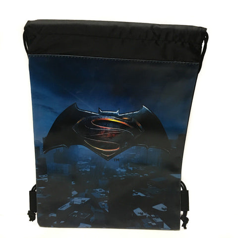 DC Comics Batman vs Superman Logo Drawstring backpack Sport Gym Bag for Kids