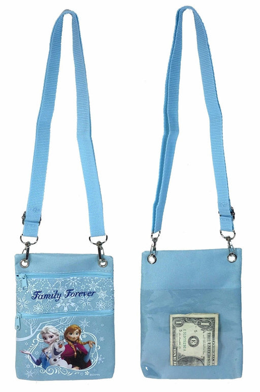Disney Frozen Blue Elsa Anna Wallet Camera Pouch Bag Purse Shoulder Strap 7.5"